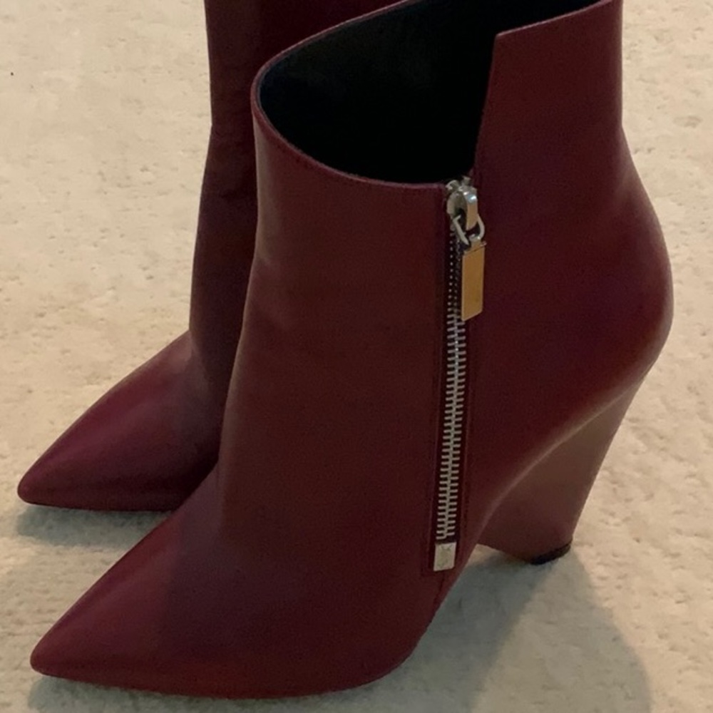 Saint Laurent Red Booties Sz 38 - Picture 3 of 7